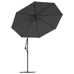 vidaXL Cantilever Garden Parasol with LED Lights and Steel Pole 300 cm Anthracite 5