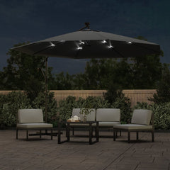 vidaXL Cantilever Garden Parasol with LED Lights and Metal Pole 350 cm Anthracite 3
