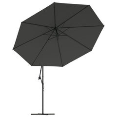 vidaXL Cantilever Garden Parasol with LED Lights and Metal Pole 350 cm Anthracite 5
