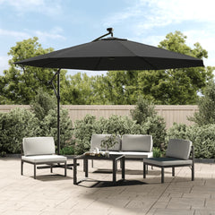 vidaXL Cantilever Garden Parasol with LED Lights and Metal Pole 350 cm Anthracite 1