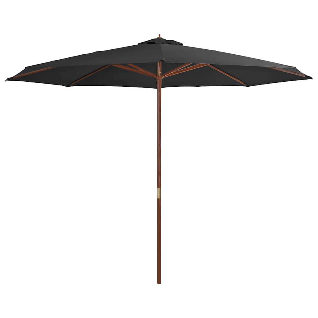 vidaXL Garden Parasol with Wooden Pole 350 cm Anthracite 2