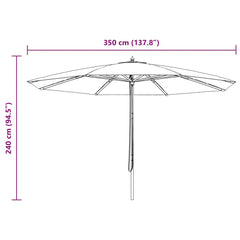 vidaXL Garden Parasol with Wooden Pole 350 cm Anthracite 5