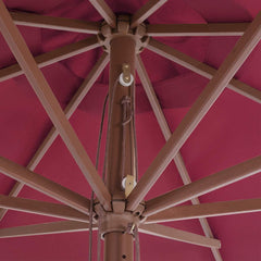 vidaXL Garden Parasol with Wooden Pole 350 cm Burgundy 4