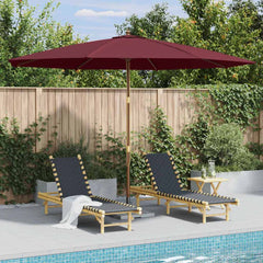 vidaXL Garden Parasol with Wooden Pole 350 cm Burgundy 1
