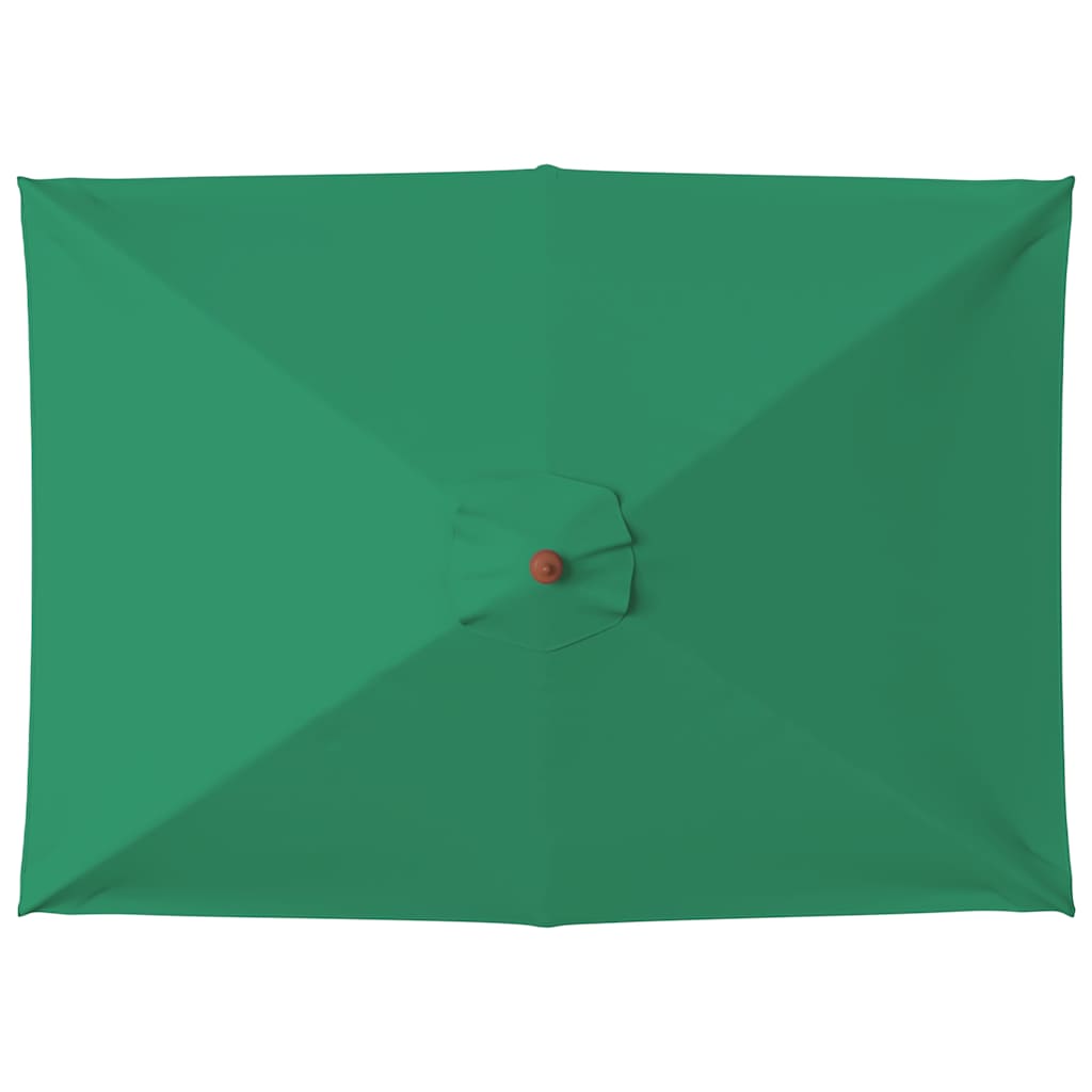 vidaXL Garden Parasol with Wooden Pole 150x200 cm Green 3