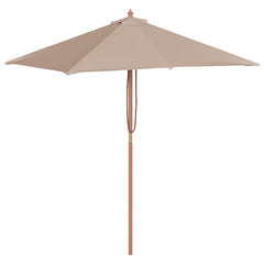 vidaXL Garden Parasol with Wooden Pole 150x200 cm Taupe 2