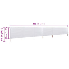 vidaXL Wind Screen | White | Non-woven fabric, wooden pole | 800 x 80 cm 6