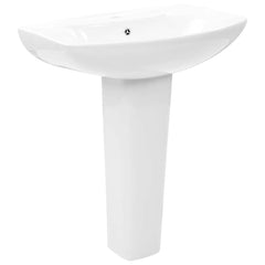 143001 vidaXL Freestanding Basin with Pedestal Ceramic White 650x520x200 mm 2