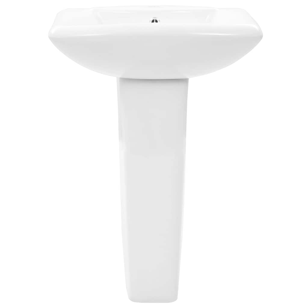 143003 vidaXL Freestanding Basin with Pedestal Ceramic White 580x470x200 mm 3