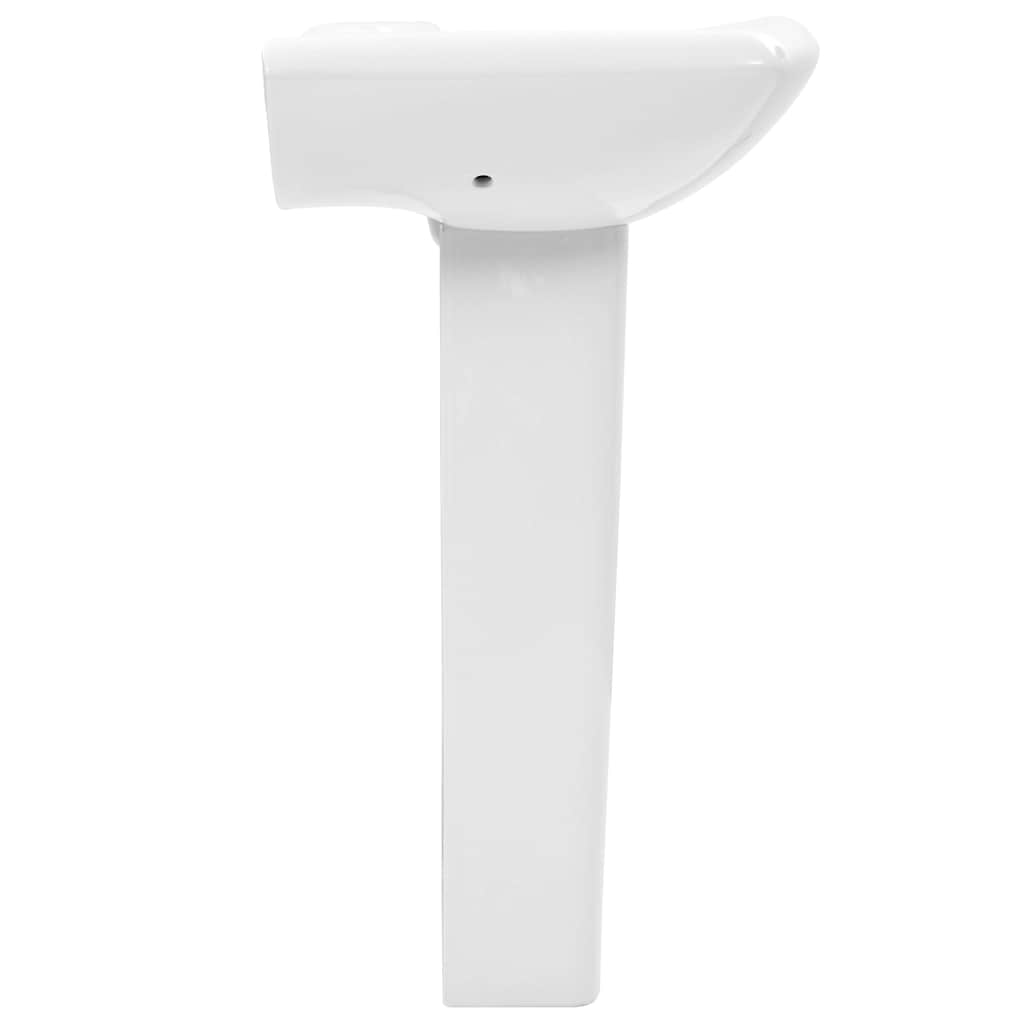 143003 vidaXL Freestanding Basin with Pedestal Ceramic White 580x470x200 mm 4