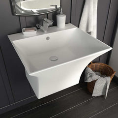 143019 vidaXL Wall-mounted Basin Ceramic White 500x450x410 mm 1