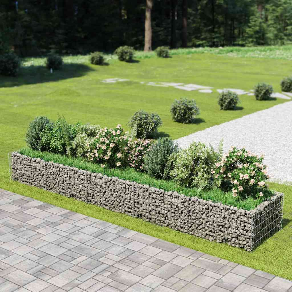 vidaXL Gabion Raised Bed Galvanised Steel