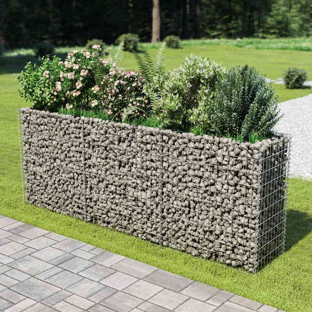 vidaXL Gabion Raised Bed Galvanised Steel