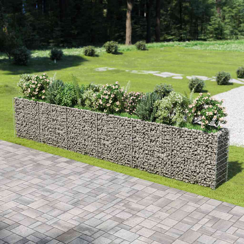 vidaXL Gabion Raised Bed Galvanised Steel