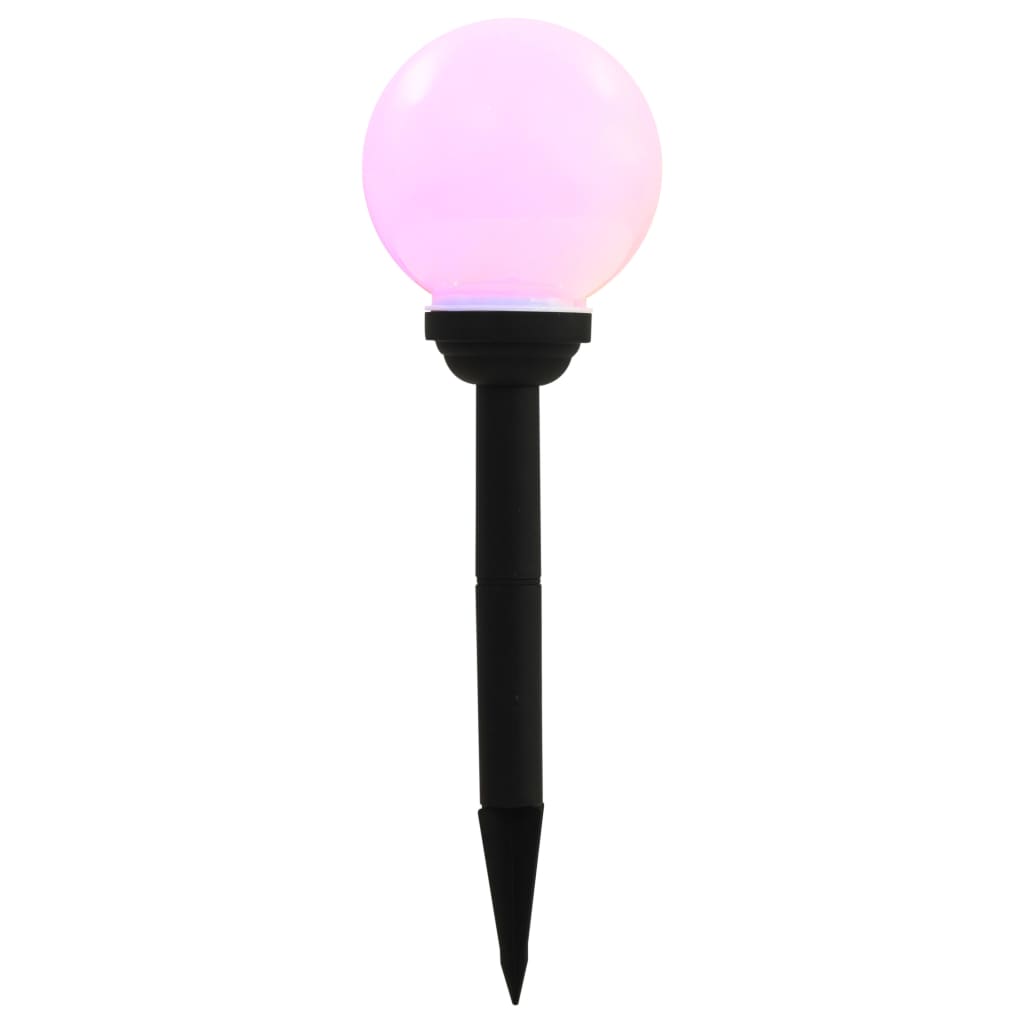 vidaXL Solar Lamp | Set of 4 | White ball with black stake | Polypropylene 5