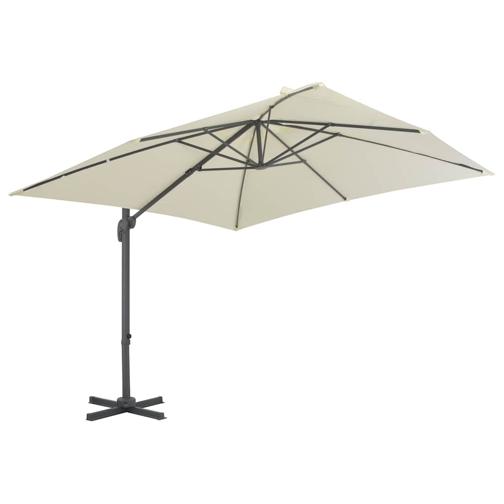 vidaXL Cantilever Garden Parasol with Aluminium Pole 300x300 cm Sand 2