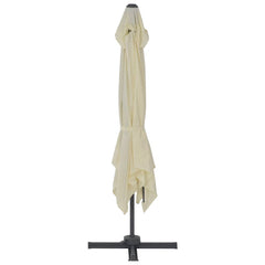 vidaXL Cantilever Garden Parasol with Aluminium Pole 300x300 cm Sand 5