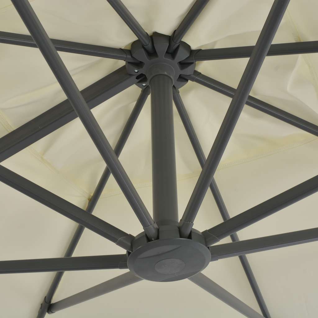 vidaXL Cantilever Garden Parasol with Aluminium Pole 300x300 cm Sand 6