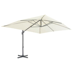 vidaXL Cantilever Garden Parasol with Aluminium Pole 400x300 cm Sand 2