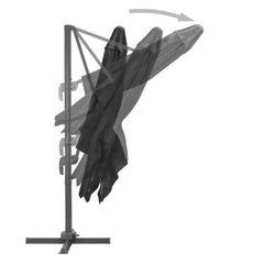 vidaXL Cantilever Garden Parasol with Aluminium Pole 300x300 cm Anthracite 4