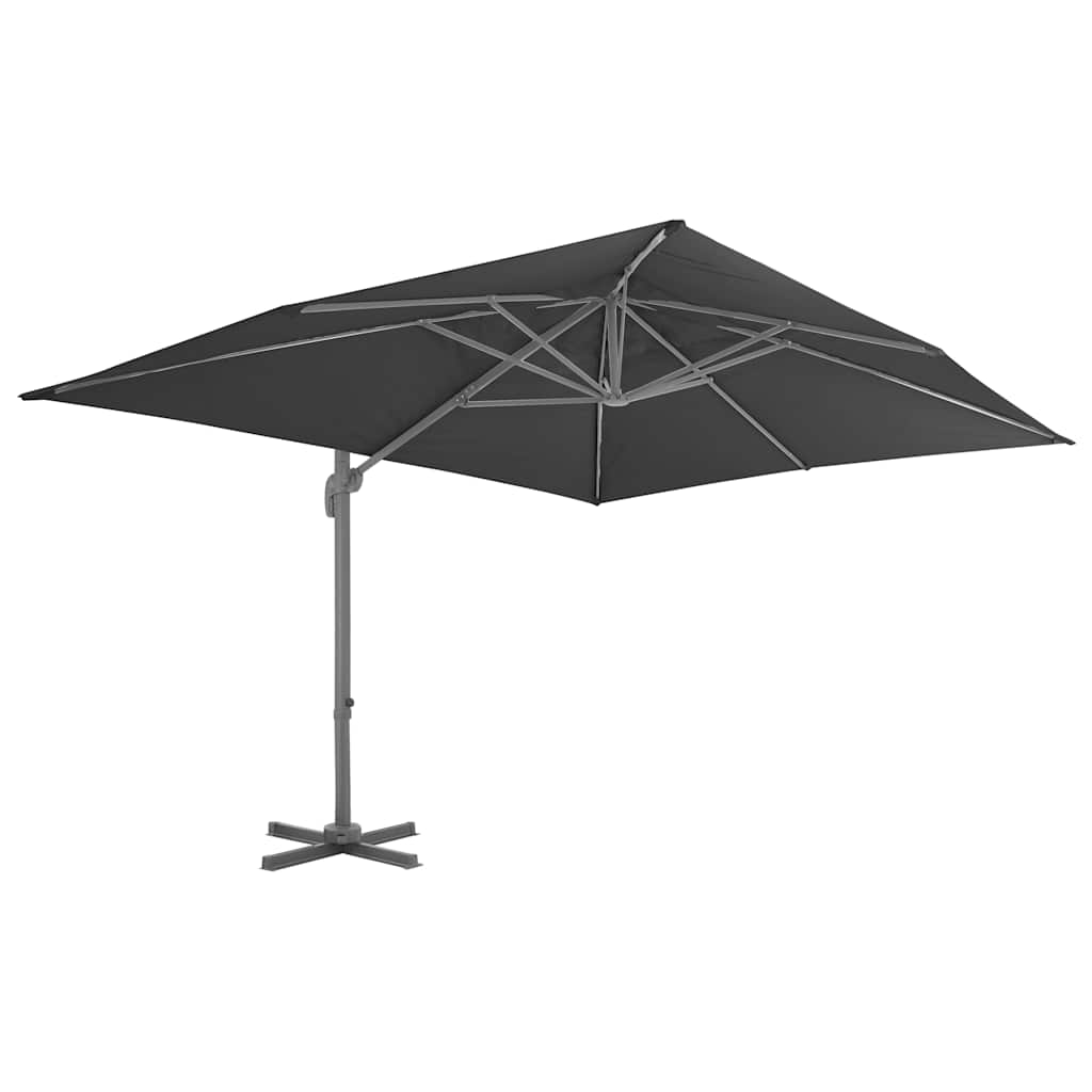 vidaXL Cantilever Garden Parasol with Aluminium Pole 400x300 cm Anthracite 2