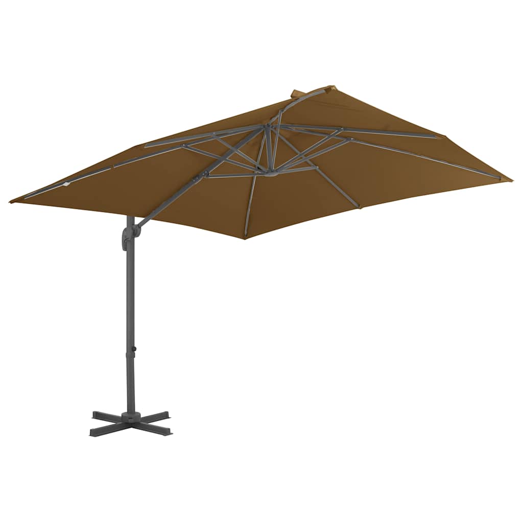 vidaXL Cantilever Garden Parasol with Aluminium Pole 300x300 cm Taupe 2