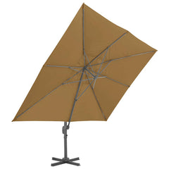 vidaXL Cantilever Garden Parasol with Aluminium Pole 400x300 cm Taupe 3