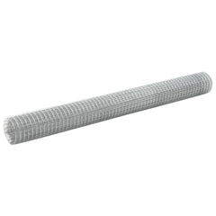 vidaXL Chicken Wire Fence Galvanised Steel 10x1.5 m Silver 1