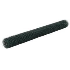 vidaXL Chicken Wire Fence Steel with PVC Coating 10x1.5 m Green 1