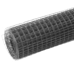 vidaXL Chicken Wire Fence Steel with PVC Coating 25x1 m Grey 2