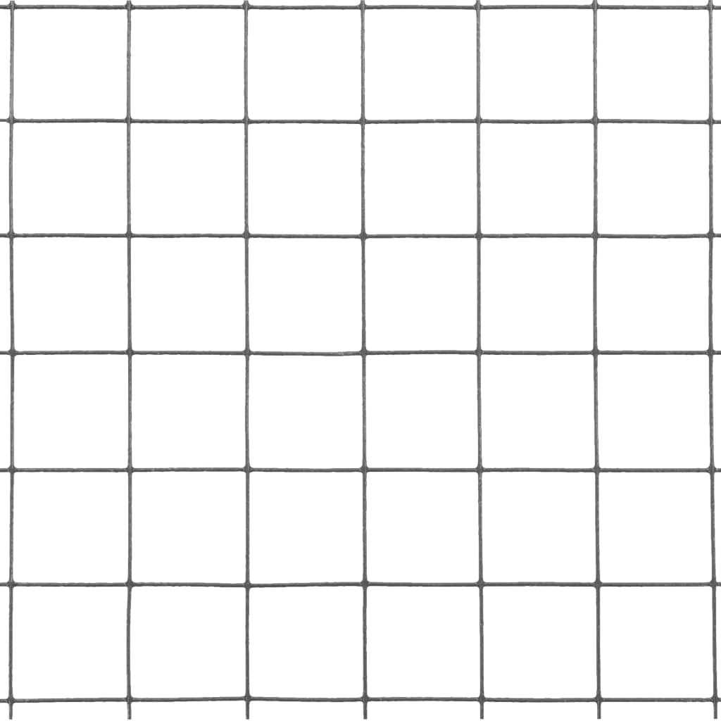 vidaXL Chicken Wire Fence Steel with PVC Coating 25x1 m Grey 4