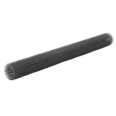 vidaXL Chicken Wire Fence Steel with PVC Coating 10x1.5 m Grey 1