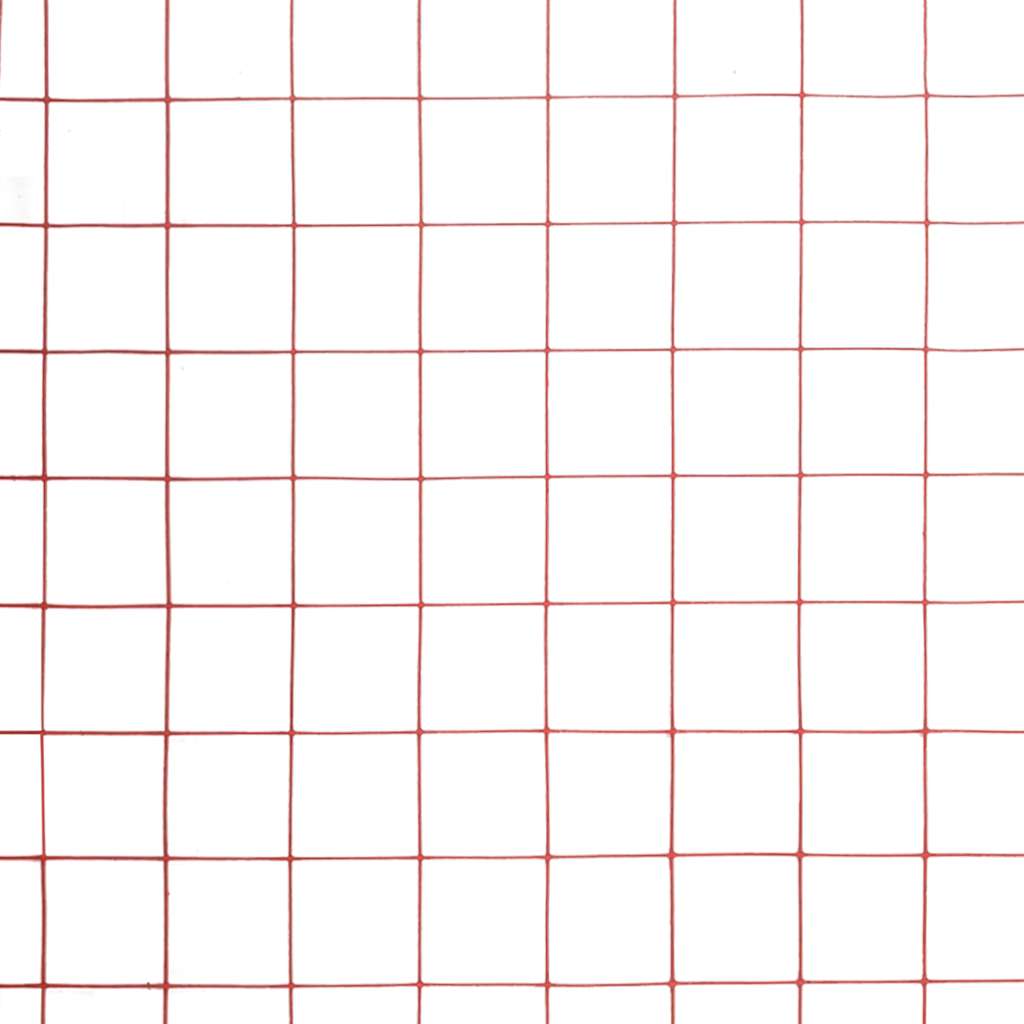 vidaXL Chicken Wire Fence Steel with PVC Coating 25x1 m Red 4