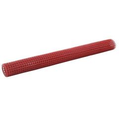 vidaXL Chicken Wire Fence Steel with PVC Coating 10x1.5 m Red 1