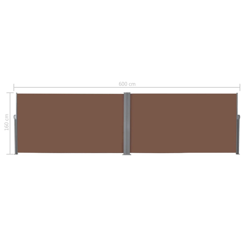 Retractable Side Awning 160x600 cm Brown