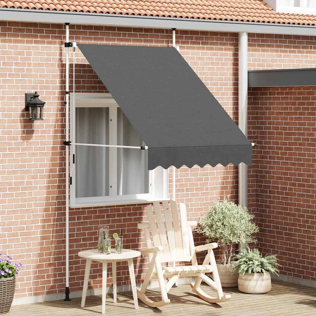 vidaXL Manual Retractable Awning White Frame Width 150 cm