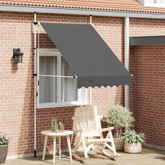 vidaXL Manual Retractable Awning White Frame Width 150 cm