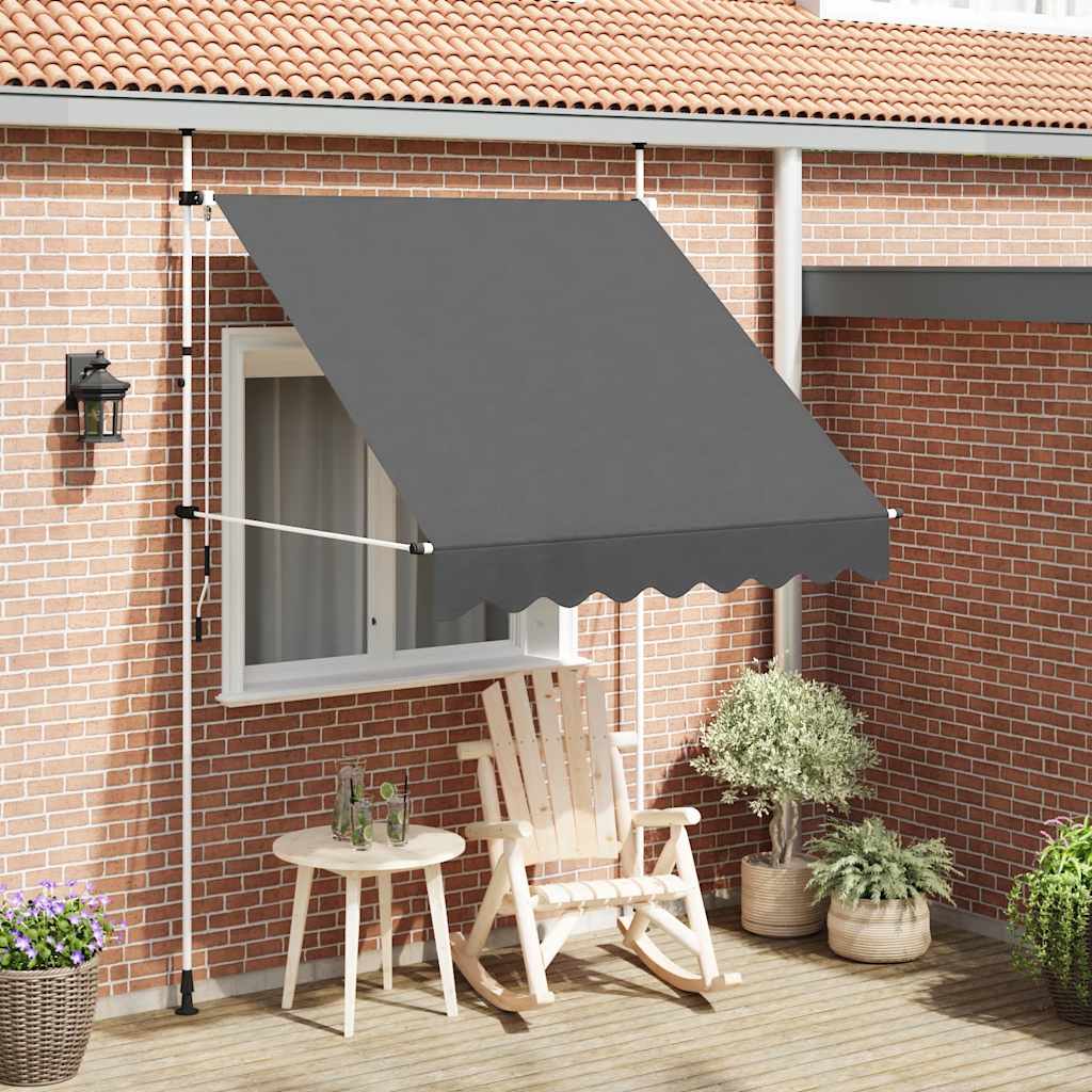 143688 vidaXL Manual Retractable Awning 200 cm Anthracite 1