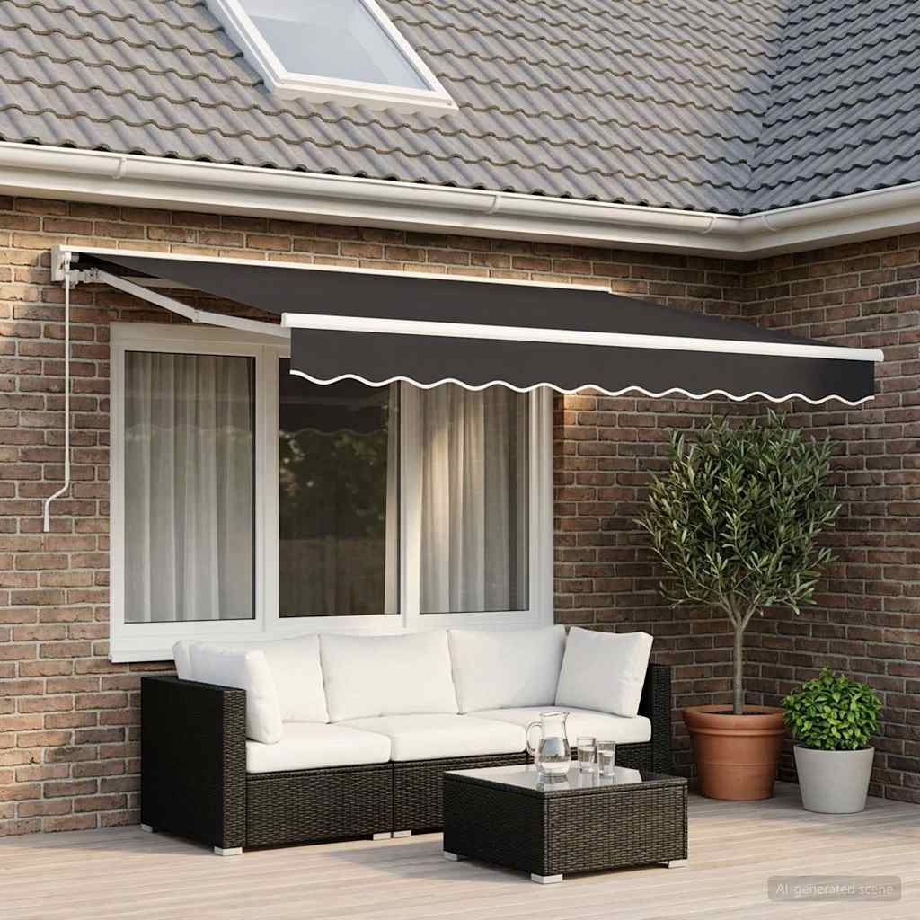 vidaXL Awning Replacement Fabric Grey 350x250 cm Polyester 1