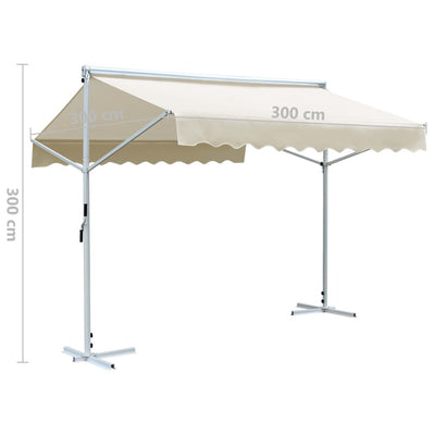 Free Standing Awning 3x3 m Cream