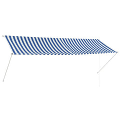 Retractable Awning 350 x 150 cm Blue and white