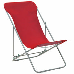 Folding Chairs 2 pcs Steel and Oxford Fabric Red