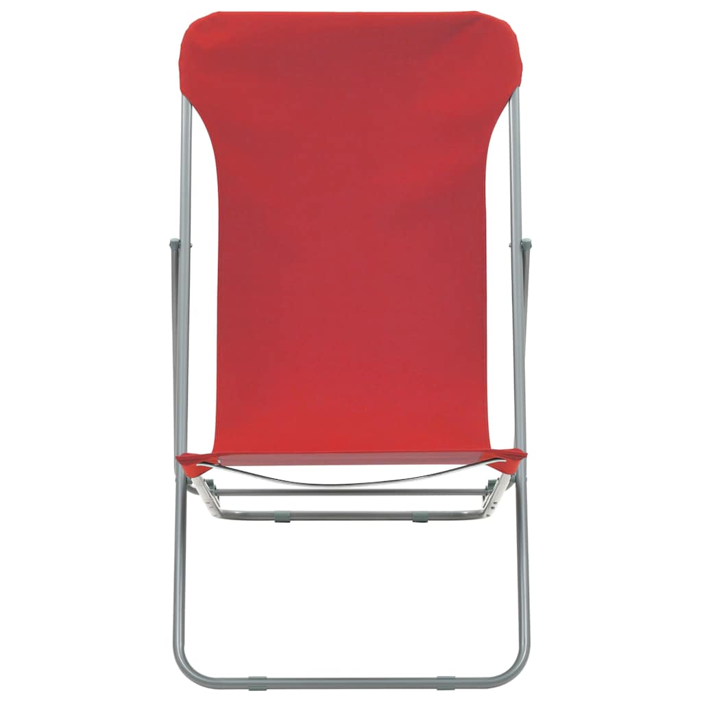 Folding Chairs 2 pcs Steel and Oxford Fabric Red