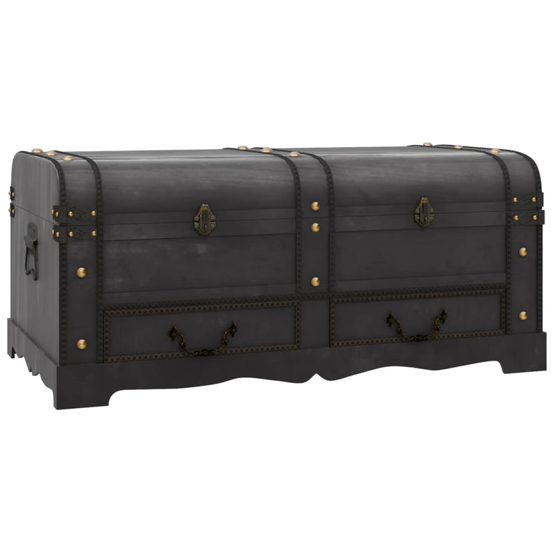 Treasure Chest Wood Black 90x51x42 cm