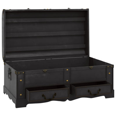 Treasure Chest Wood Black 90x51x42 cm