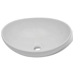 vidaXL Ceramic Basin 40x33 cm Oval White 3