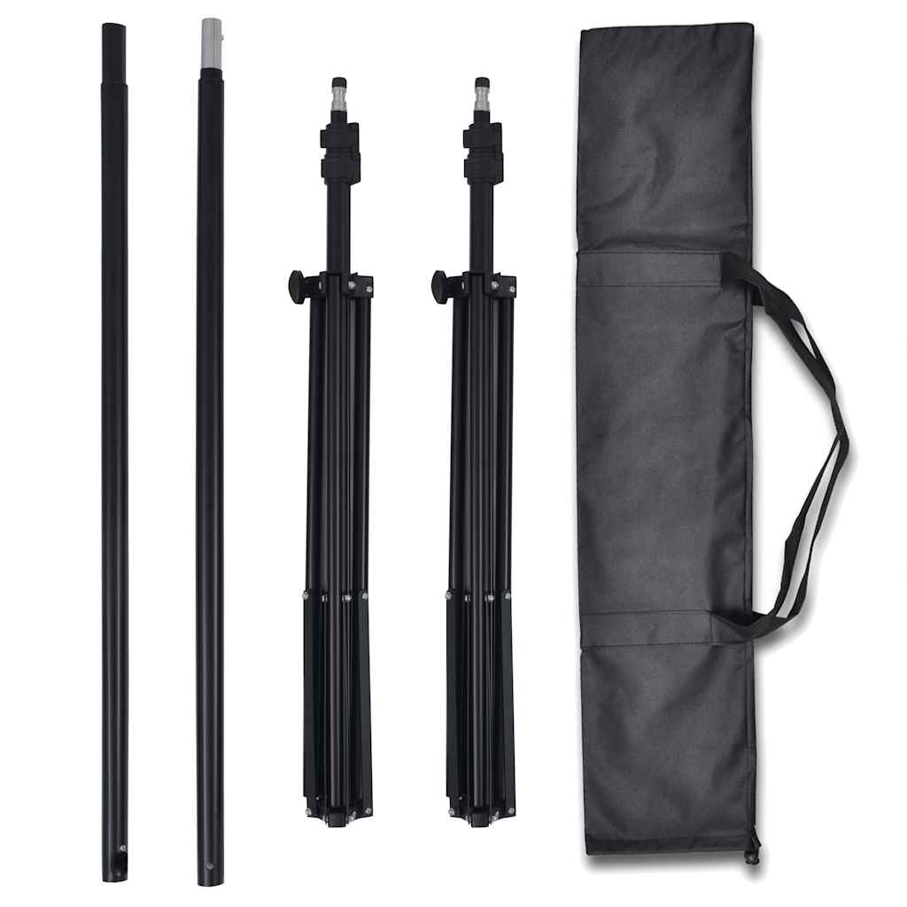 Photo Studio Kit with 3 Cotton Backdrops Adjustable Frame 3 x 5 m