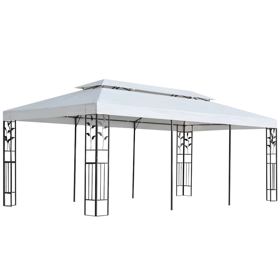 vidaXL Gazebo Fabric White 300 x 600 cm Polyester 1