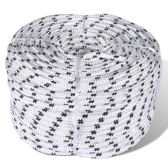 vidaXL Braided Boat Rope Polyester 6 mm 250 m White 1