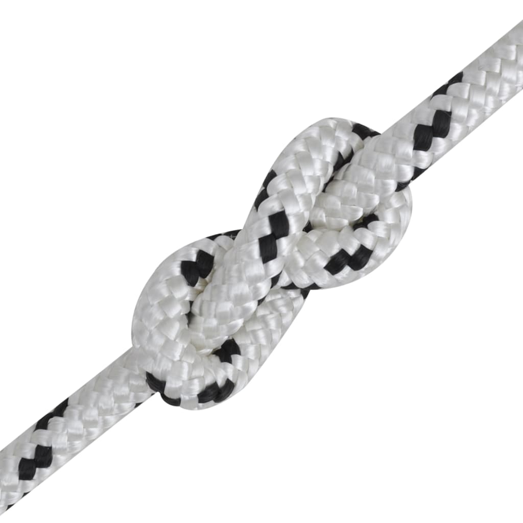 vidaXL Braided Boat Rope Polyester 6 mm 250 m White 2
